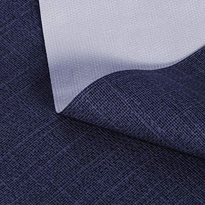 sancua Waterproof Rectangle Vinyl Tablecloth Table Cloth 60x84 Inch, Navy | 100% Oil Spill Proof, PVC Material, Wipe Clean Table Cover for Dining Tables, Buffet Parties and Camping