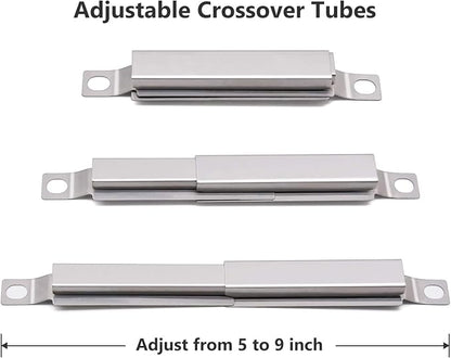 Criditpid Grill Replacement Parts for Charbroil Performance 463276517, 463244819, 463347519, 463347017, 463377319, 463342119, Grill Heat Plates, Burner Tube, Crossover Tube.