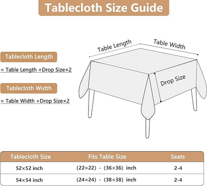 Seenus Faux Linen Gray 54 x 54 Inch Square Table Cloth, Water Resistant & Wipeable Fabric Tablecloth for Card Table in Dining Kitchen Patio