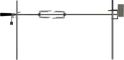 OneGrill Electric Dual Post Open Fire Rotisserie System- 53 Inch Chrome