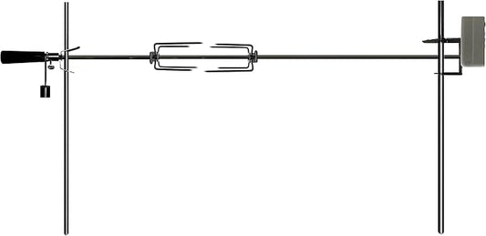 OneGrill Electric Dual Post Open Fire Rotisserie System- 53 Inch Chrome