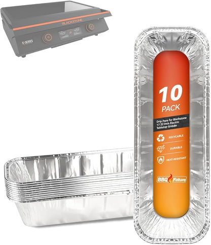Grease Cup Liners for Blackstone 8001 22" Electric Griddle, Aluminum Foil Drip Pan for Blackstone E-Series 22&17 Inch 8001 8003 8000 8005 Grill Accessories Disposable Rear Grease Catcher Tray, 10-Pack