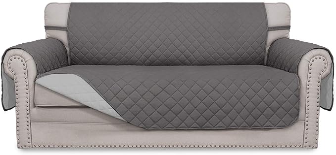 Easy-Going Sofa Slipcover Reversible Loveseat Sofa Cover Couch Cover for 2 Cushion Couch Furniture Protector with Elastic Straps for Pets Kids Dog Cat (Oversized Loveseat, Gray/Light Gray) | Oversized Loveseat Slipcover For Dogs, Water Resistant Mat, L...