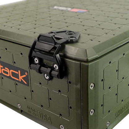 YakAttack ShortStak Solo Storage Box - Size & Color Options | Standalone Low-Profile Crate with Lid, Hinges & Latches | GridLoc Mounting Panels | Slider Feet for Under-Seat Use | Made in USA