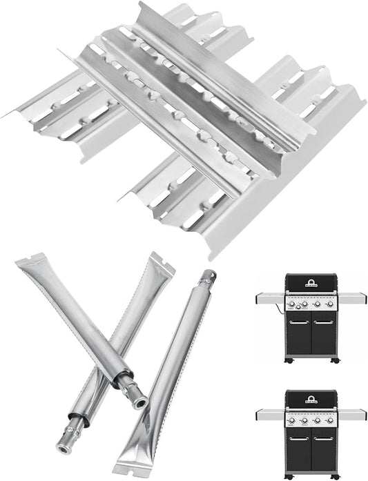 BBQ Grill Replacement Parts for Broil King Signet 320, Signet 20, 90, 9468-54, 9865-54, 9468-54, 9468-84 Sovereign Series, Grill Burner & Flav-R-Wave Heat Plate Shields for Broil King,Broil-Mate Grill