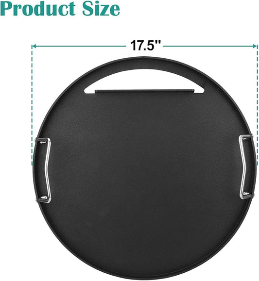Full Size Griddle Inserts for Weber 18" Charcoal Grills, Flat Top Griddle for Weber Jumbo Joe, Original Kettle Charcoal Grill, Compatible with Charbroil Patio Bistro TRU-Infrared Electric Grill