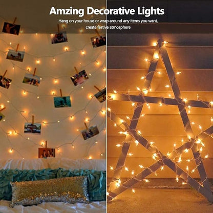2 Pack 50 Count 10FT Christmas String Lights Clear Warm White Mini Lights | Plug Powered Waterproof for Indoor and Outdoor Use, for Christmas Tree Party, Wedding Holiday Patio Xmas Decorations