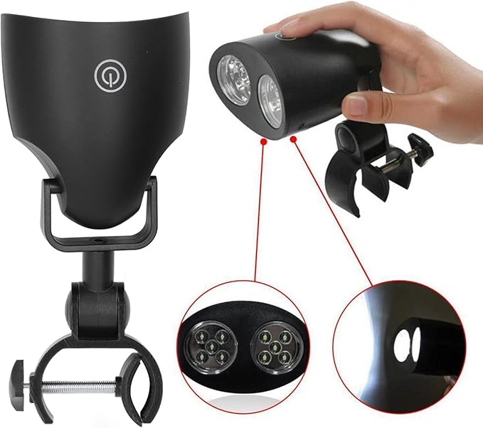Barbecue Light, 3 Light Gears Adjustable CShaped Clamp Grill Light 10 LED Lights with Screwdriver for Night Walks