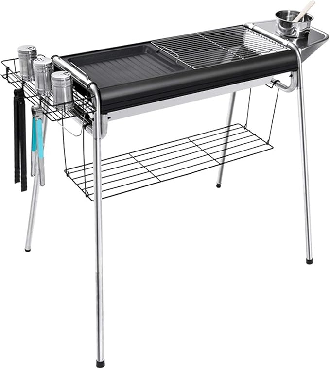 Charcoal Grill Folding Portable Barbecue Charcoal Grill Outdoor Stainless Steel Charcoal Grill 5 People or More Household Charcoal Barbecue Grill Picnic Tool Camping Travel