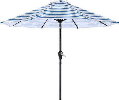 ABCCANOPY 9FT Patio Umbrella, Outdoor Waterproof Table Umbrella with Push Button Tilt and Crank, 8 Ribs UV Protection Pool Umbrella for Garden, Lawn, Deck & Backyard(Navy Blue Stripes)