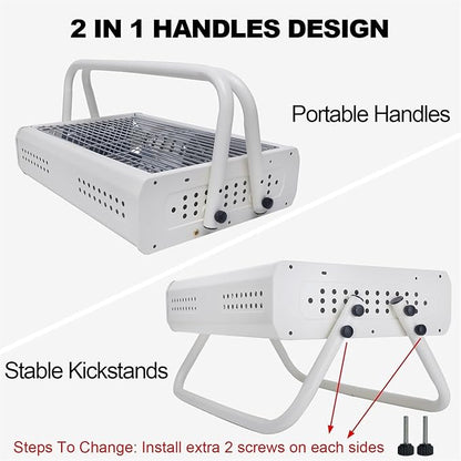 Barbecue Charcoal Grill Tabletop Charcoal Grill With Handle Portable BBQ Grill Outdoor Barbecue Grill For Camping Picnic Portable Charcoal Grill(White), 43*31*22cm