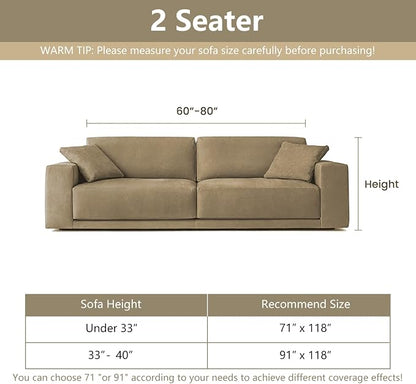 MYSKY HOME Loveseat Cover Moss Green Couch Cover Sectional Couch Covers for 2 Cushion Couch Sofa Thick Universal Chenille Sofa Cover with Tassel Durable Furniture Protector for Dogs 91" x 118"