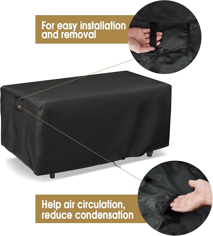 Patio Dining Table Cover for 8-10 Person Large 7-8 FT Rectangle Furniture | 87x37x30,Waterproof Dustproof Heavy Duty Oxford Fabric, Patio Table Cover with Air Vent, Buckle, Handle and Drawstring