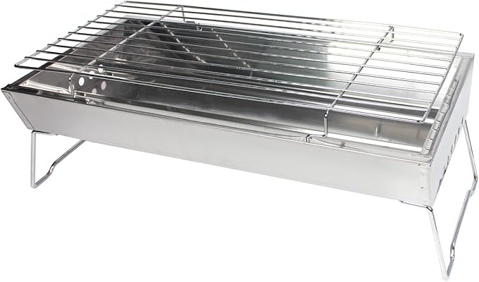 Portable Stainless Steel Grill, Home Charcoal Grill and Outdoor Folding Grill, Perfect for Traveling, Outdoor Cooking and BBQ, Camping, Picnics.