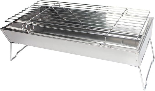 Portable Stainless Steel Grill, Home Charcoal Grill and Outdoor Folding Grill, Perfect for Traveling, Outdoor Cooking and BBQ, Camping, Picnics.