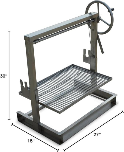 Firebuggz Santa Maria Grill with Adjustable Rotisserie Kit for Outdoor BBQ