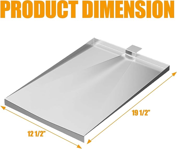 Drip Tray Heat Baffle Replacement Parts for Traeger Tailgater 20 Bronson 20 Unior Elite 20 Pellet Smoker Grill,BBQ Accessories for Traeger BBQ055 BBQ155 TFB29 TFB30 Grease Tray,Stainless Steel