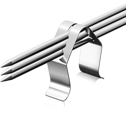 8 Pcs Meat Grill Thermometer Probe Holder Clip BBQ Temp Probe Clip Camping Barbecue Universal Style Design Holder Single and Three Hole for Ambient Temperature Readings Grill Ovens,2 Styles