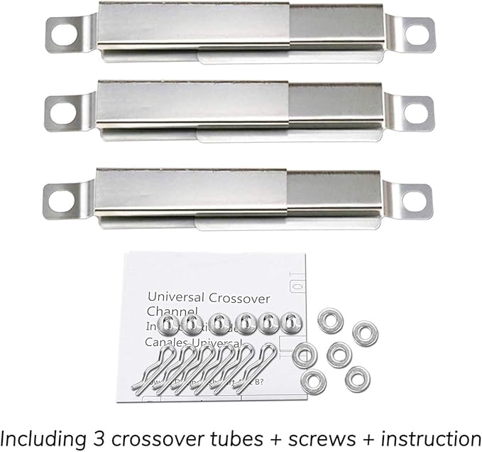 Utheer Grill Replacement Parts for Charbroil Advantage Series 4 Burner 463344015 463343015 463240015 463432215 Gas Grills, 3 Burner 463436815, Grill Burner Heat Plate Shield Adjustable Crossover Tube
