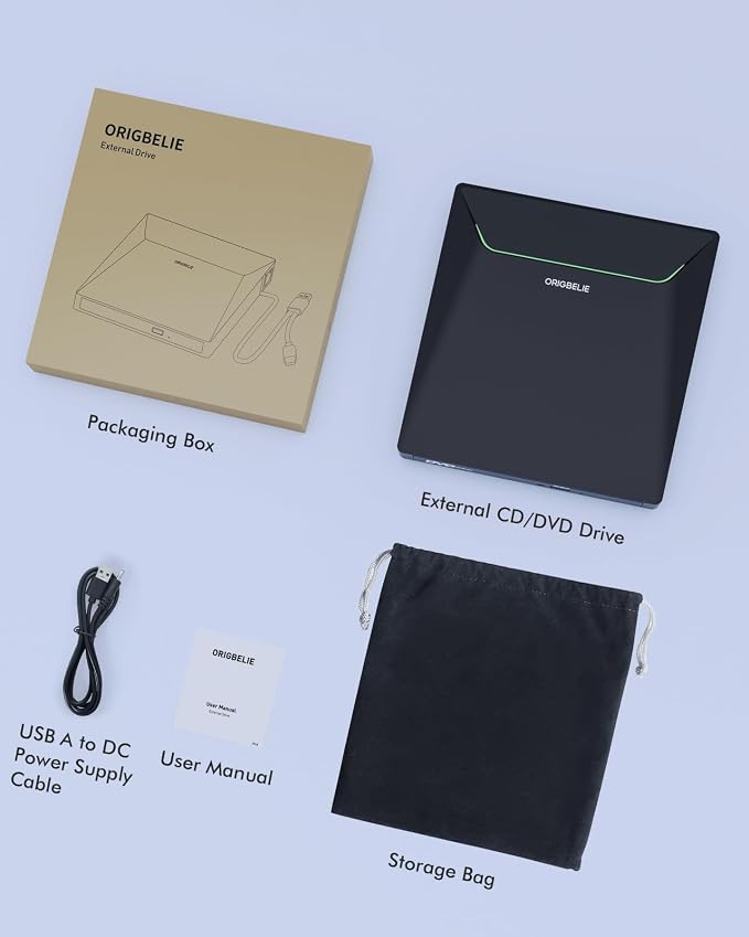 New External CD DVD Drive Cool DVD Burner with Ethernet Adapter USB 3.0 Hub | 3 USB Ports and 2 TF/SD Card Slots, CD DVD Player Reader Writer Optical Disc Drive for Laptop MacBook PC Windows Linux Mac OS