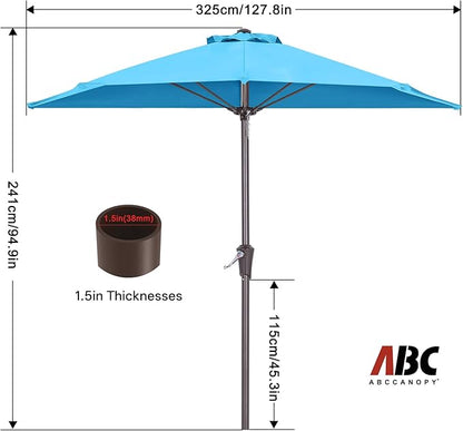 ABCCANOPY Patio Umbrella 11FT - Outdoor Half Umbrellas for Patio, Backyard, Garden, Deck (Turquoise)