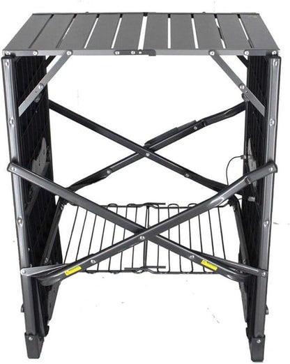 GCI OUTDOOR Slim-Fold Cook Station | Portable Folding Kitchen Table with a Heat Resistant Tabletop, 4 Side Tables & Storage Rack, Perfect for Picnics & Camping Trips