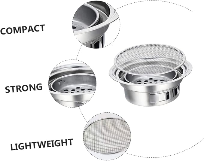 Totority Stainless Steel Korean Barbecue Oven Portable Grill Charcoal Grill Stove Outdoor Mini Bbq Stove
