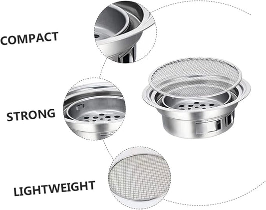 Totority Stainless Steel Korean Barbecue Oven Portable Grill Charcoal Grill Stove Outdoor Mini Bbq Stove