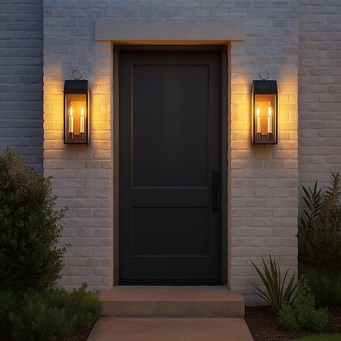 Hinkley Campbell Medium Outdoor Wall Mount Lantern, Black/Burnished Bronze