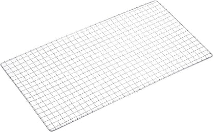 HARFINGTON Square BBQ Grill Net 17.3"x11.6" Electroplated Stainless Steel Barbecue Mesh Mat for Baking Smoking Charcoal Grilling Roasting