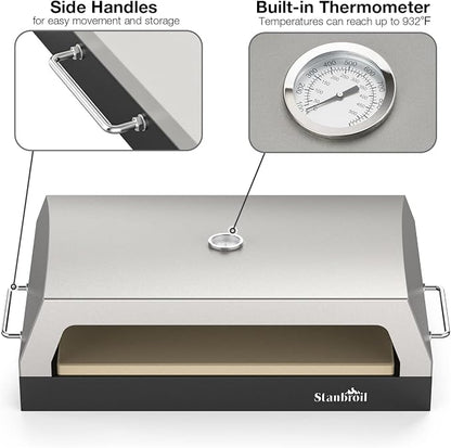 Stanbroil Pizza Oven Attachment for Camp Chef 16" Cooking System Stove | 2-Burner Stove Attachment, 19" x 15" Pizza Stone, Converts Camp Chef Stove into Outdoor Pizza Oven