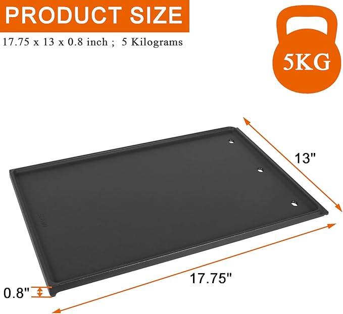 56040 56041 Reversible Grill Griddle for Napoleon Prestige 500, Prestige Pro 500, and LEX 485 605 730 Series, Griddle Insert Replacement Parts for Napoleon Grill Accessories, Nonstick Cast Iron Plate