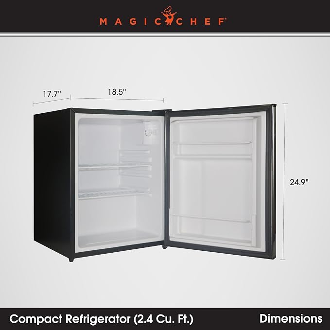 Magic Chef 2.4 Cu Ft All Refrigerator E-Star | 2.4-Cu. Ft. Mini Fridge, Stainless Steel