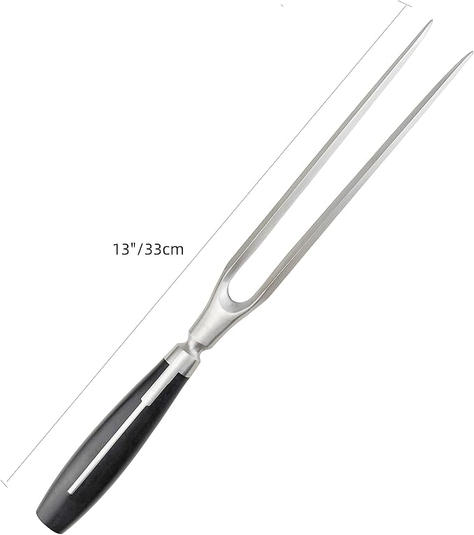 Carving Fork, Meat Fork, 13 Inch Cooking Fork, Heavy Duty Stainless Steel BBQ Fork, Long Metal Chef Pro Kitchen Forks for Barbecue, Serving, Cooking, Grilling, Roasting
