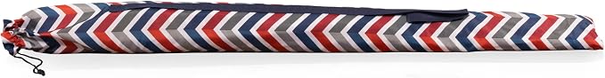 PICNIC TIME 5.5 Ft Portable Beach Umbrella, Lightweight UV Protection Sunshade with Tilt Pole & Carry Bag, Outdoor Canopy Umbrella for Beach, Sand, Pool, Patio, Camping, Travel, or Backyard Shade, (Vibe Collection - Navy Blue, Orange, & Gray Pattern)