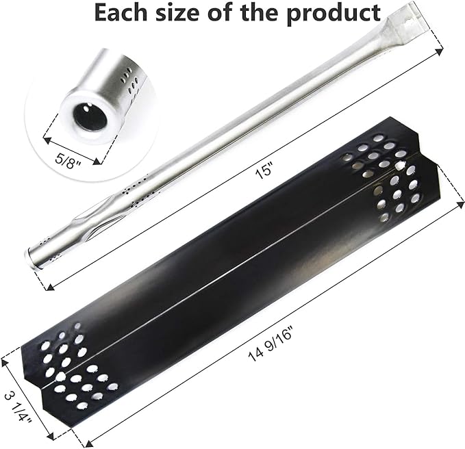 Replacement Parts for Nexgrill 720-0925P 720-0925 720-0882A 720-0896 720-0896B 720-0896E, 4 Pack Burner Tubes, Ignitors, Flame Tamers Replacement for Nexgrill 720-0925P 4 Burner Gas Grill