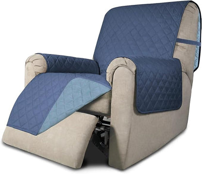 Easy-Going Reversible Couch Cover, Recliner 22 in, Dark Blue/Light Blue | Machine Washable Slipcover For Dogs, Water Resistant Furniture Mat For Living Room, Non-Slip Sofa Cover, Pet Friendly