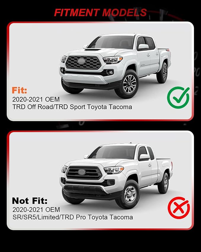 4Pcs Amber LED Grill Lights Kit for 2020-2022 Toyota Tacoma | for TRD Off-Road & Sport OEM Grille,Black Shell, w/ Wiring Harness,Not for 2020-2021 OEM SR/SR5/Limited/TRD Pro Grilles