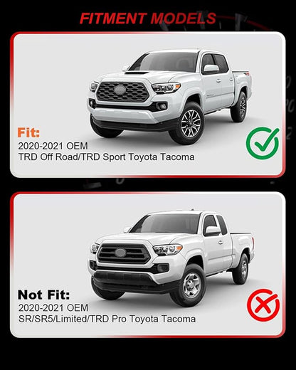 4Pcs Red LED Grill Lights Kit for 2020-2022 Toyota Tacoma | for TRD Off-Road & Sport OEM Grille,Black Shell, w/ Wiring Harness,Not for 2020-2021 OEM SR/SR5/Limited/TRD Pro Grilles