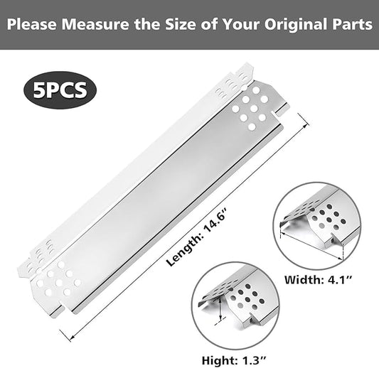 Grill Heat Plates Replacement Parts for Nexgrill, Stainless Steel Heat Tents for Home Depot Nexgrill 5 Burner Gas Grill, 14.6" Flame Cover Replacement Parts for Nexgrill 720-0888