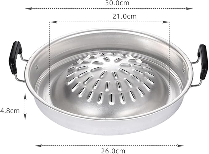 Charcoal Barbecue Grill, Aluminum Korean BBQ Grill Camping BBQ Pan Meat Garlic Korean Cookware for Home Party Outdoor Camping ﻿ (Small)