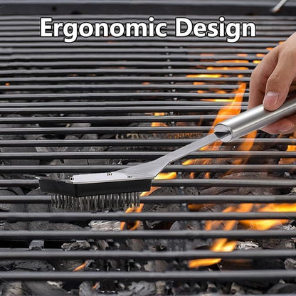 16.5 Inch Grill Brush and Scraper, Heavy Duty BBQ Grill Cleaning Brush for All Grills