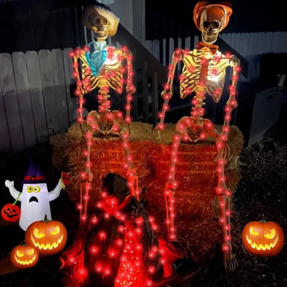 QITONG 2 Pack Halloween Solar Fairy Lights, Each 66ft 200 LED Red String Light Outdoor Waterproof, 8 Modes Silver Wire Christmas Twinkle Mini Lights