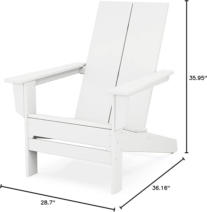 POLYWOOD Contemporary Modern Adirondack Chair in White