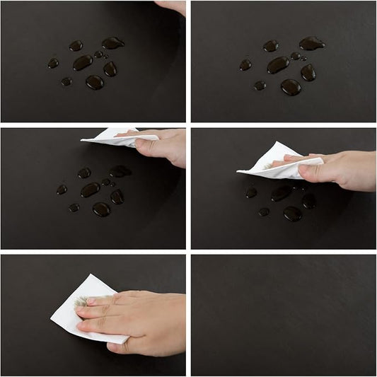 LIBERECOO Vinyl Tablecloth with Flannel Backing, Solid Black, Waterproof, Stain-Resistant, Easy-Clean Table Cover for Dining, Kitchen, and Outdoor Use, 60" x 120" Rectangle