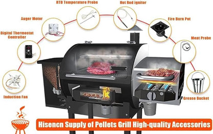 Hisencn Grill Induction Fan Kit, 110V PA66, for Pit Boss and Traeger Grills | For Pit Boss/Traeger/Camp Chef Grills, Heavy Duty, Easy Installation