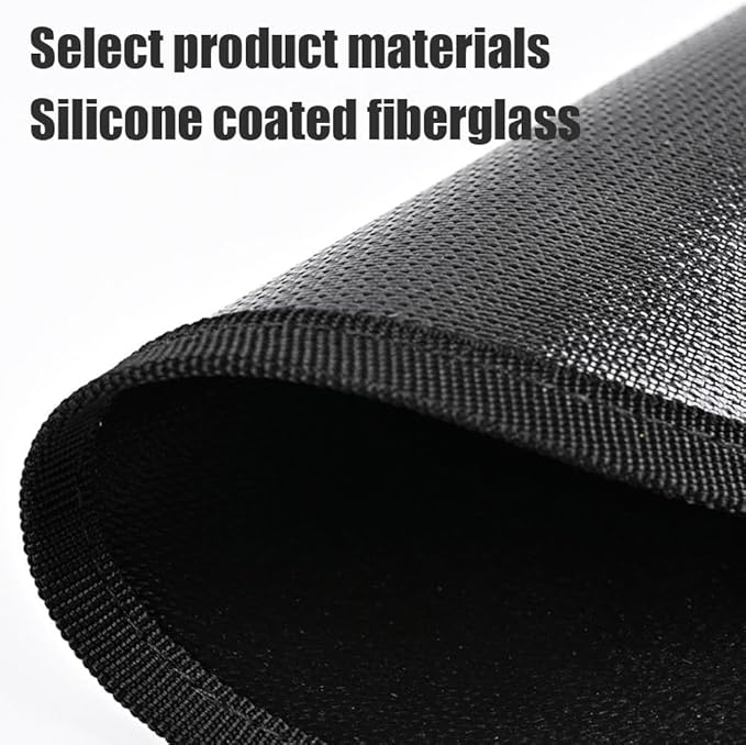 Fire Pit Mat 36" Round – Fireproof Deck Protector for Fire Pits, Triple-Layer Heat Resistant Mat for Patio, Grass & Camping, Waterproof Silicone Fiberglass Grill Pad