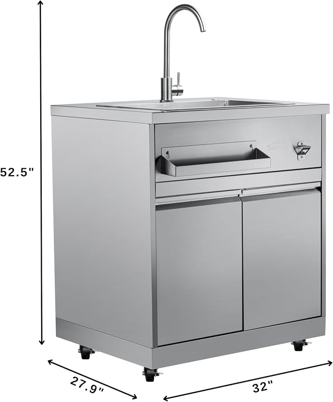 KoolMore 32 in. Sink with Cabinet in Stainless-Steel for Outdoor Kitchen (KM-OKS-SWC)
