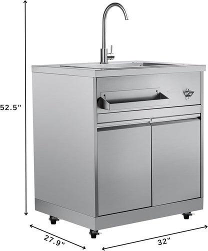 KoolMore 32 in. Sink with Cabinet in Stainless-Steel for Outdoor Kitchen (KM-OKS-SWC)