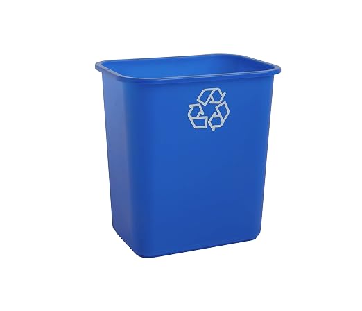 United Solutions 7.7 Gallon Recycling Wastebasket, 12Pack, Blue, Under Desk | Slim 30.8-quart recycling bins fit small spaces in offices, kitchens, dorms, and homes with an easy-to-clean design